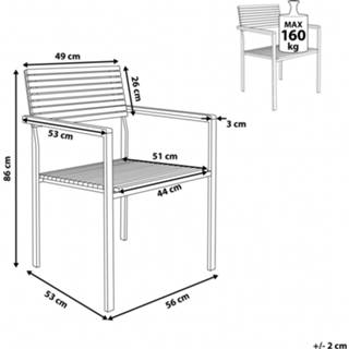 👉 Terrasstoel RVS hout Lichte Houtkleur Tuinstoel RVS/hout VIAREGGIO 4260580934669