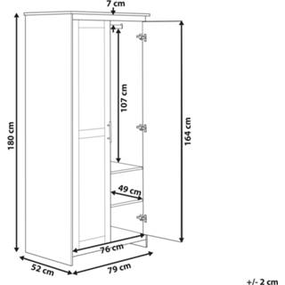 👉 Kledingkast wit 2 deurs SELLIN 4251682284721
