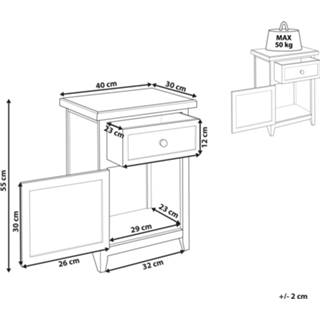 👉 Nachtkastje wit bruin wit/bruin 1 lade LAYOLA 4251682286176