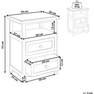 👉 Nachtkastje wit bruin wit/bruin LAYOLA 4251682286145