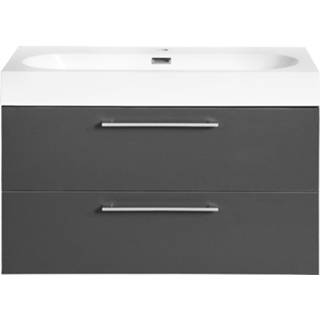 👉 Keramieken wastafel antraciet Badkamermeubelset Differnz Somero Met Keramiek 60 cm 8712793551905