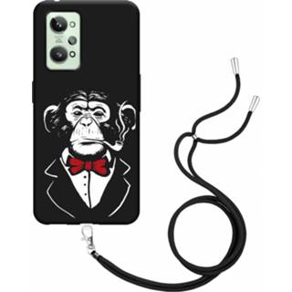 Smoking zwart multi-color hoesje met koord Chimp Realme GT2 8720684873425