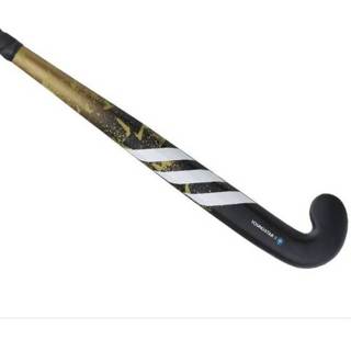 👉 Hockey stick goud hout veldhockey Mid Bow junior zwart Hockeystick Youngstar.9 4895233113377