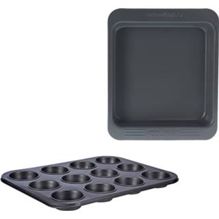 👉 Bakvorm Set van 1x bakvorm/cakevorm en muffinvorm met anti-aanbak laag