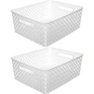 👉 Opbergmand wit kunststof 5five Opbergmanden - 2 stuks 11 liter