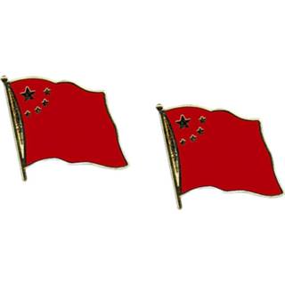 👉 Broche Set van 2x stuks pin supporters speldje vlag China 20 mm