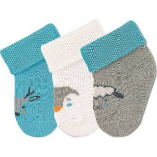 Sock katoen mix jongens pasgeborene turkoois baby's Sterntaler First Baby Socks 3-Pack Moose Light Turquoise 4055579864931