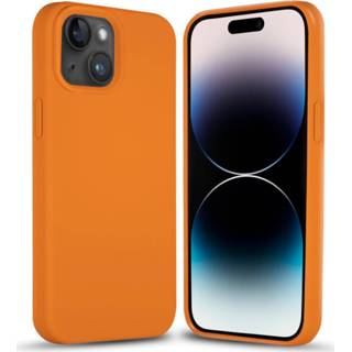 Oranje silicone Coverzs Solid case iPhone 14 (oranje) 8720836211242