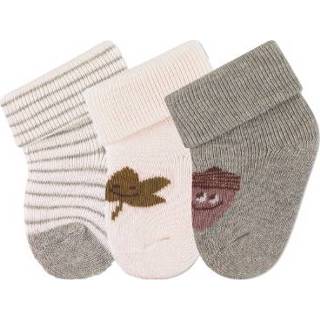 👉 Sock katoen mix beige pasgeborene meisjes baby's ecru Sterntaler First Baby Socks 3-Pack Gestreept 4055579864856