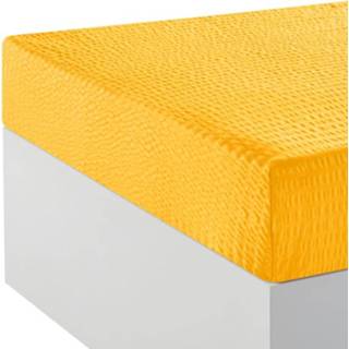 👉 Soft-seersucker hoeslaken Webschatz Zonnegeel