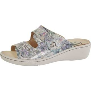 👉 Muil multicolor geruwd leer gebloemd vrouwen Muiltje Klittenbanden Franken Schuhe