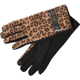 👉 Handschoenen sienna zwart kunstvezels One Size animalprint vrouwen 4055709346665