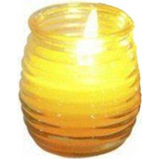 👉 Citronellakaars geel glas wax Citronella kaars in 8.5 cm 26 uur