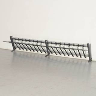 👉 Kapstok zwart aluminium Van Esch kapstok, / zwart, 190 x 34 cm, 18 hangers, wandmontage