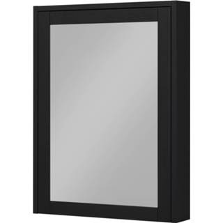 👉 Spiegelkast zwart eiken Ben 60x12x80 cm 1 deur links 8714176023320