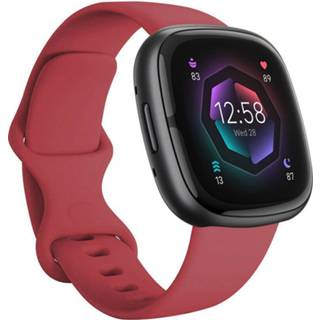 👉 Siliconen band Strap-it Fitbit Sense 2 bandje (knalroze) 8720836224266 8720836224259