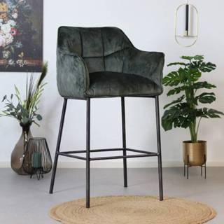 👉 Barkruk velvet Custom Made groen Jayron