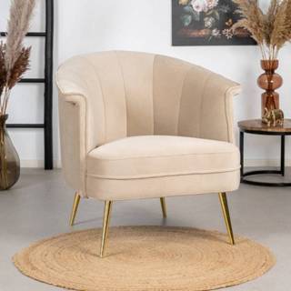 👉 Fauteuil velvet Custom Made beige Amy