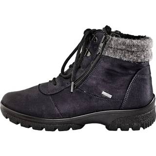 👉 Hoge veterschoenen textiel blauw effen veterschoen Ara Donkerblauw 4049299719688