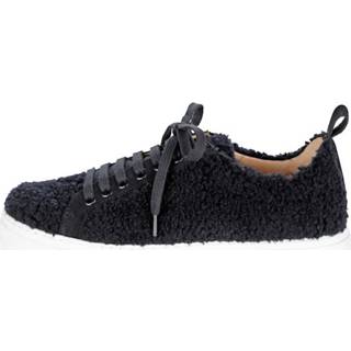 👉 Sneakers textiel blauw effen Sneaker in teddylook Alba Moda Donkerblauw 4055709126595 4055709126410