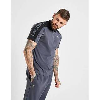 👉 Poloshirt graphite XS male mannen Lacoste met colourblock lineair schouderlogo - Heren 3614035122469