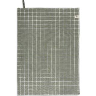 👉 Keukenset wit legergroen katoen WALRA Dry Cubes Uni Stripes & Blocks (set 3 stuks) - 50x70 cm 8719023461669