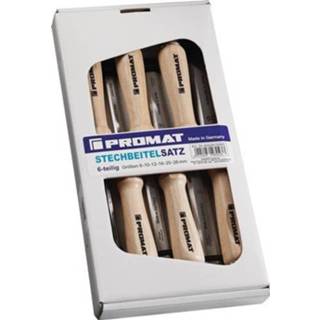 👉 Steekbeitelset wit beukenhout | 6,10,12,16,20,26 mm heft van Ulm vorm 6-delig doos - 4000815305 4015448480433