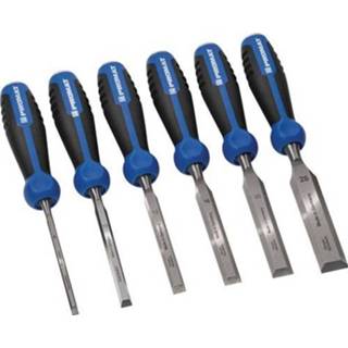 👉 Steekbeitelset | 6,10,12,16,20,26 mm 2-componentengreep met slagkop 6-delig doos - 4000815373 4015448692065