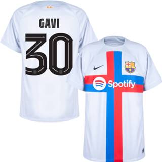 👉 Voetbalshirt wit unisex nike m georgi voetbalshirts volwassen barcelona FC 3e 2022-2023 + Gavi 30 (Cup Bedrukking) -