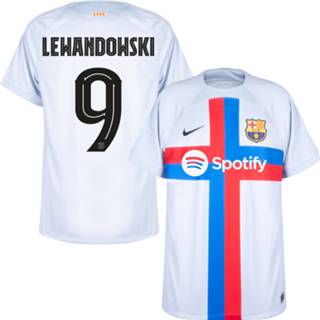 👉 Voetbalshirt wit unisex nike l georgi voetbalshirts volwassen barcelona FC 3e 2022-2023 + Lewandowski 9 (Cup Bedrukking) -