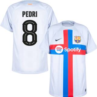 👉 Voetbalshirt wit unisex nike l georgi voetbalshirts volwassen barcelona FC 3e 2022-2023 + Pedri 8 (Cup Bedrukking) -