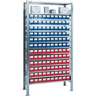 👉 Stellingkast blauw rood | H2000xB1000xD400 mm basistelling 12 stalen legplanken 60 x 3 - 9000449886 4054773018591