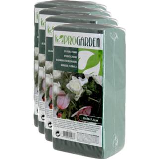 👉 Steekschuim groen 4x stuks steekschuim/oase nat rechthoekig 20 x 10 7 cm