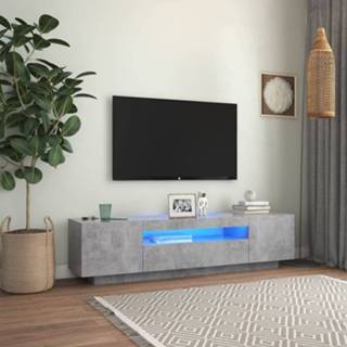 👉 Grijs Tv-meubel met LED-verlichting 160x35x40 cm betongrijs 8720286218419