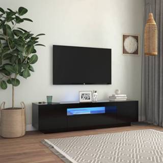 👉 Zwart Tv-meubel met LED-verlichting 160x35x40 cm 8720286218389