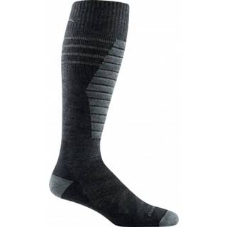 👉 Darn Tough - Edge Over the Calf Midweight Cushion+Padded Shin - Skisokken maat XXL, zwart