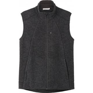 👉 Hessnatur - Wollfleece Weste - Wollen bodywarmer maat 56, zwart/grijs