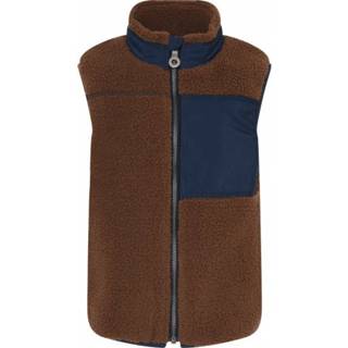 👉 Minymo - Boy's Vest Teddy - Fleecebodywarmer maat 152, bruin