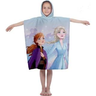 Poncho katoen antraciet Frozen - 55 x 100 cm (Anna, Elsa en Olaf) 5904302532731