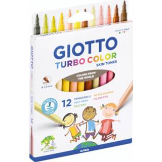 👉 Viltstift stuks viltstiften Giotto Turbo Color Skin Tones viltstiften, etui van 12 8000825035531
