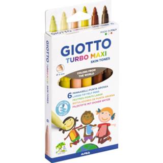 👉 Viltstift stuks viltstiften Giotto Turbo Maxi Skin Tones viltstiften, etui van 6 8000825035555