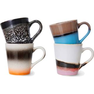 👉 Espressokopje keramiek retro HKliving 70s Ceramics Funky Set van 4 8718921053594