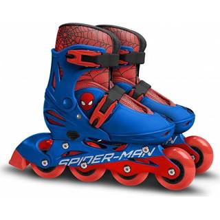 👉 Inline skate rood blauw aluminium kinderen jongens skaten Spider-Man Marvel skates hardboot rood/blauw maat 30-33 3496272503023