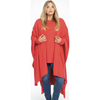 👉 Poncho Light Red unique rood cashmere