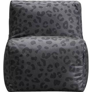 👉 Loungestoel antraciet leopard Lebel - 75x55x60 cm Leen Bakker 8717237193529
