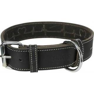 👉 Halsband zwart Trixie hond rustic vetleer heartbeat 38-47x4 cm 4011905189857