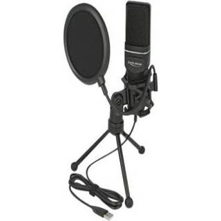 👉 Microfoon kabel zwart DeLOCK USB-condensatormicrofoonset voor podcasting, gaming en zang Microfoonkabel -47dB Unidirectioneel 4043619663316