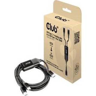 👉 Zwart wit Club 3D USB Type-C-kabel - 1.83m / 8719214472009