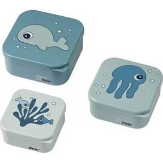 👉 Blauw stuks broodtrommels Done by Deer snackbox set Sea Friends Blue - 3-delig 5712643020486