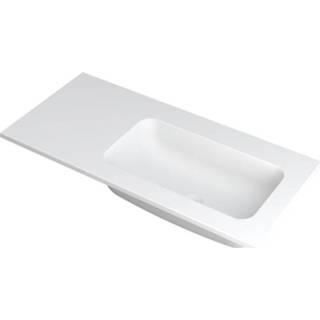 👉 Wastafel polystone wit mat INK Faktor 100x1.5x45cm 0 kraangaten 1 wasbak 3407217 8718835041816